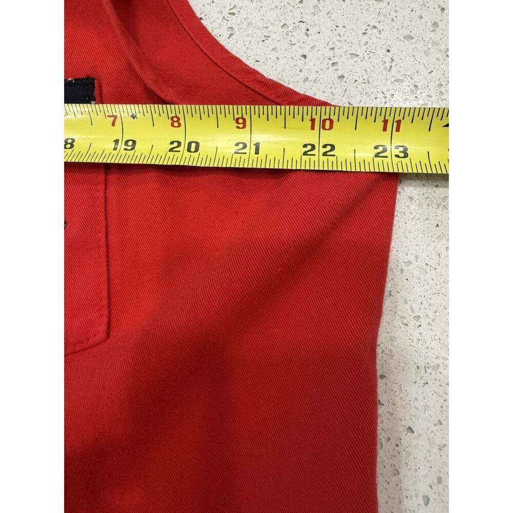 Womens XL Denim Sleeveless Patriotic July 4thButton Down Red Top Cottagecore - Picture 7 of 7